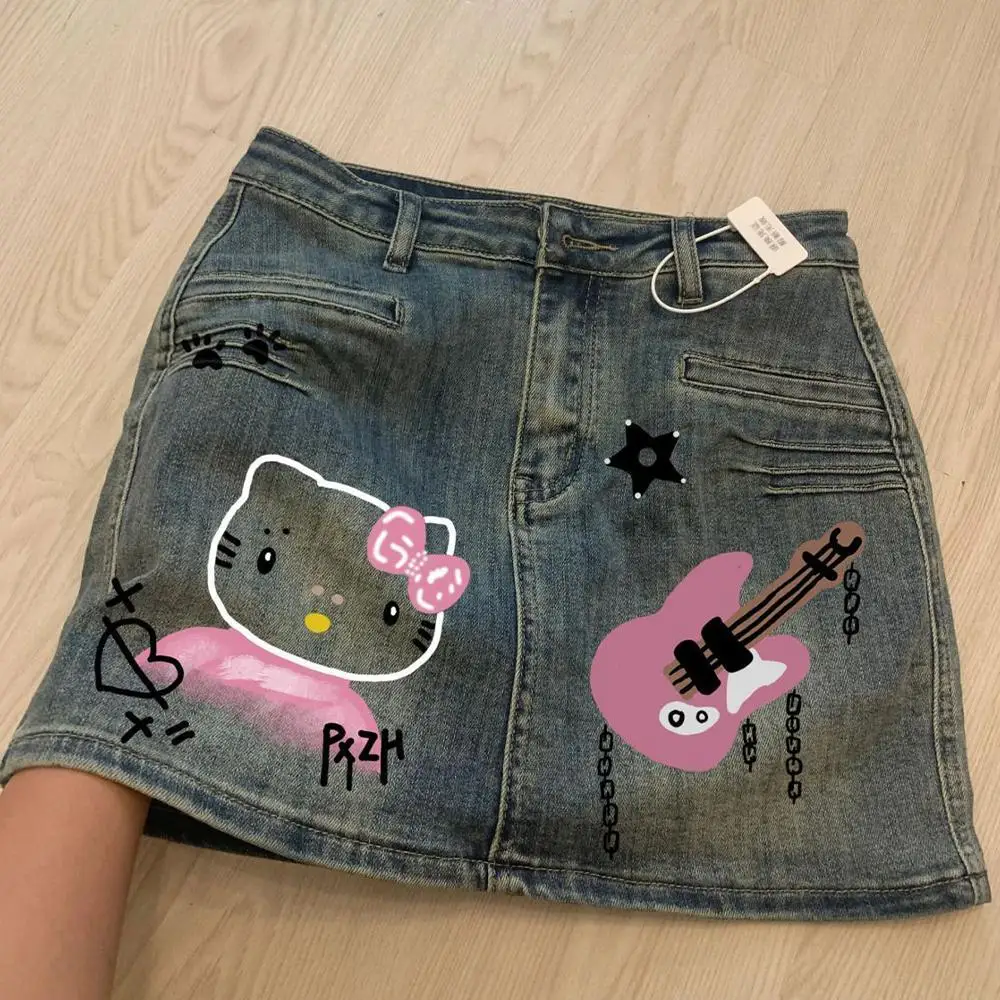 Cartoon Denim Skirt Anime Hot Girls Sexy Sanrios Hello Kitty Kawaii Summer Retro Large Size Half Length Skirt Cute A-Line Skirt
Cartoon Denim Skirt Anime Hot Girls Sexy Sanrios Hello Kitty Kawaii Summer Retro Large Size Half Length Skirt Cute A-Line Skirt