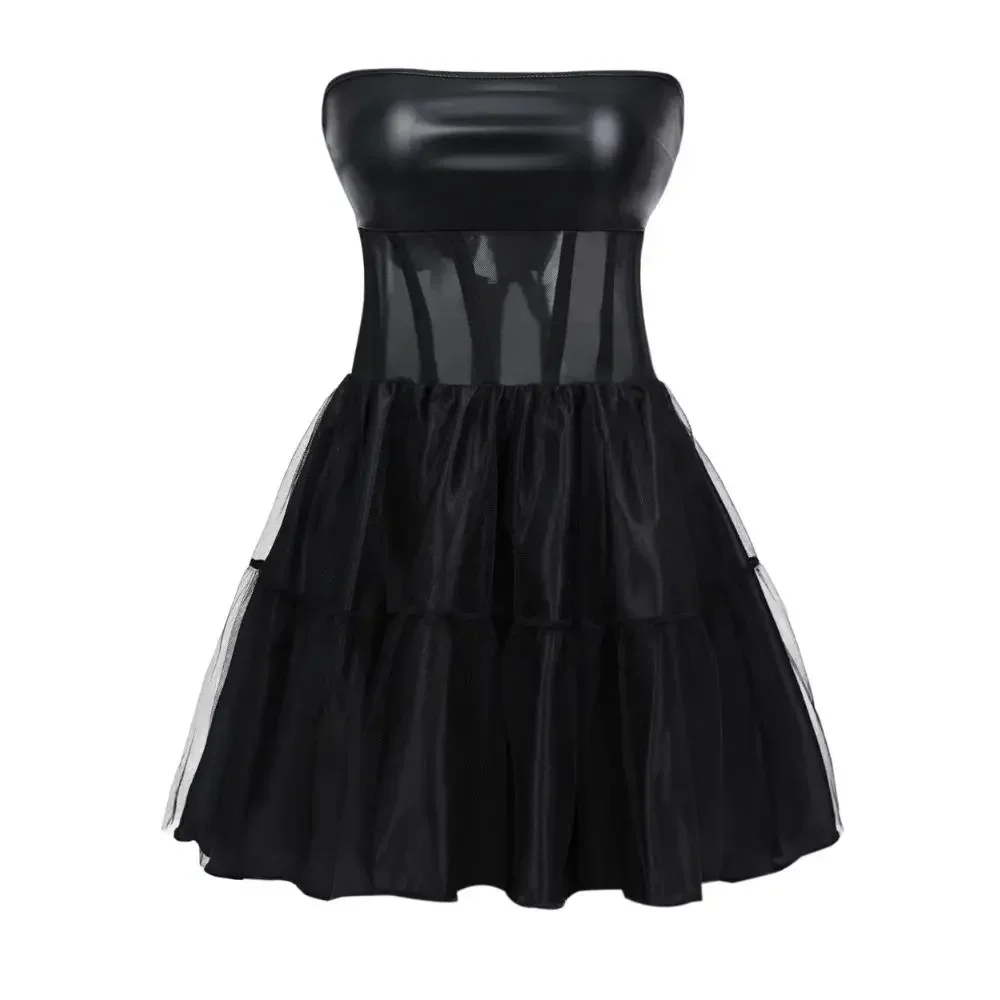 Модное сексуальное женское вечернее платье без бретелек с сетчатой вставкой, прозрачный корсет с рюшами и открытой спиной из искусственной кожи, розовый
Модное сексуальное женское вечернее платье без бретелек с сетчатой вставкой, прозрачный корсет с рюшами и открытой спиной из искусственной кожи, розовый