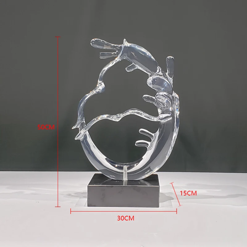 Abstract creative transparent spray sculpture, hallway hall living room decoration
Abstract creative transparent spray sculpture, hallway hall living room decoration