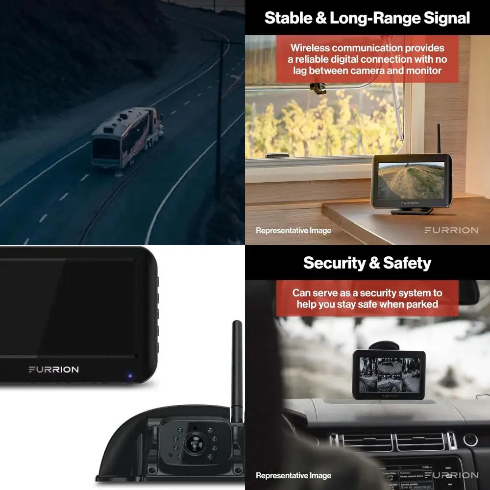 Vision S Wireless RV Backup Camera System with 4.3-Inch Monitor, 1 Rear Sharkfin, Infrared Night Vision, Wide-Angle View, Hi-Res