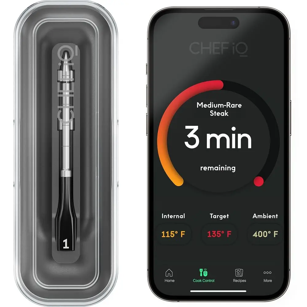 Беспроводной термометр для мяса с ультратонким зондом, Bluetooth, цифровой пищевой термометр для гриля, духовки, коптильни, аэрофритюрницы
Беспроводной термометр для мяса с ультратонким зондом, Bluetooth, цифровой пищевой термометр для гриля, духовки, коптильни, аэрофритюрницы