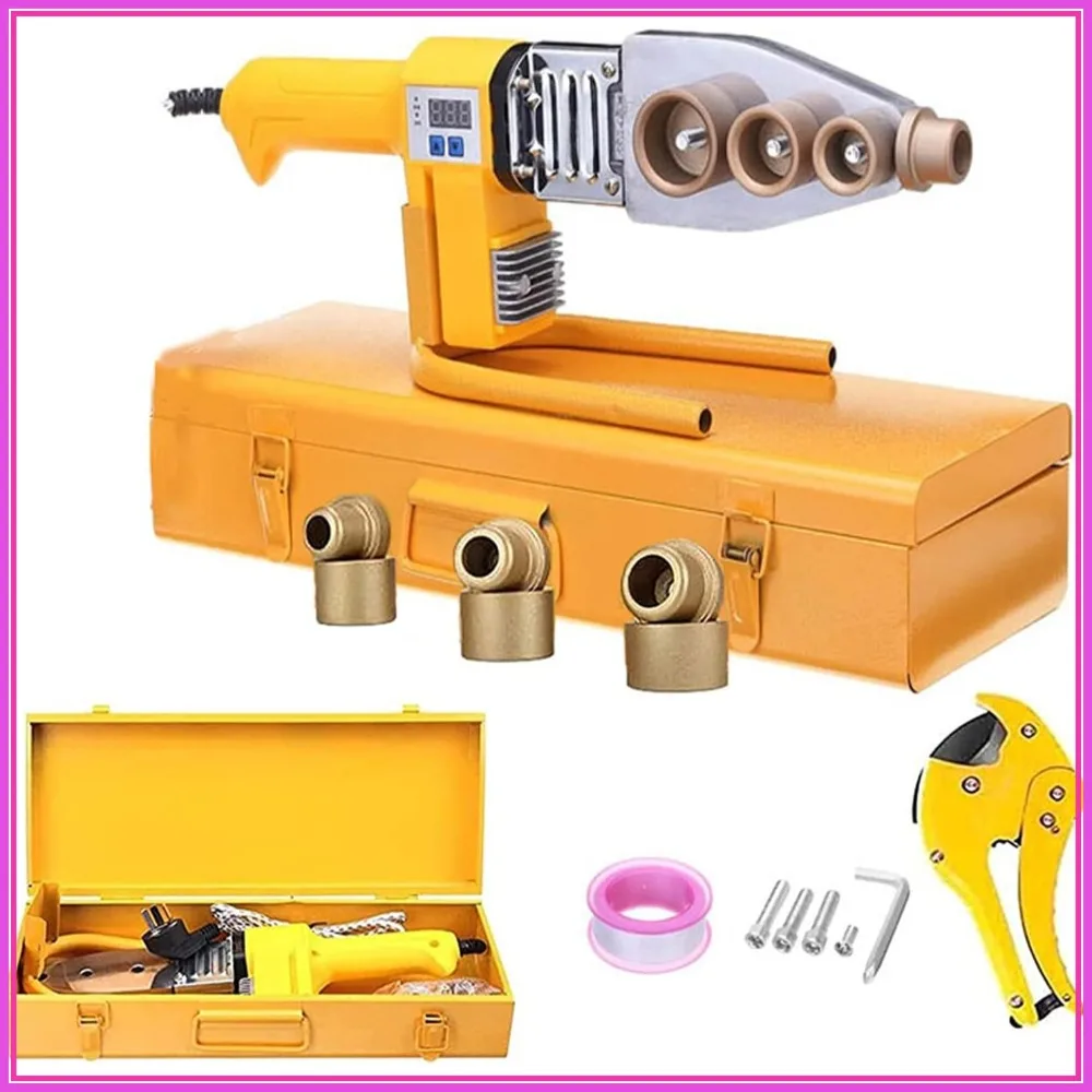 Plastic Pipe Welding Tool Kit with 6 Heads, 1000W Electric Hot Melt Machine for PPR PE Tubes
Plastic Pipe Welding Tool Kit with 6 Heads, 1000W Electric Hot Melt Machine for PPR PE Tubes