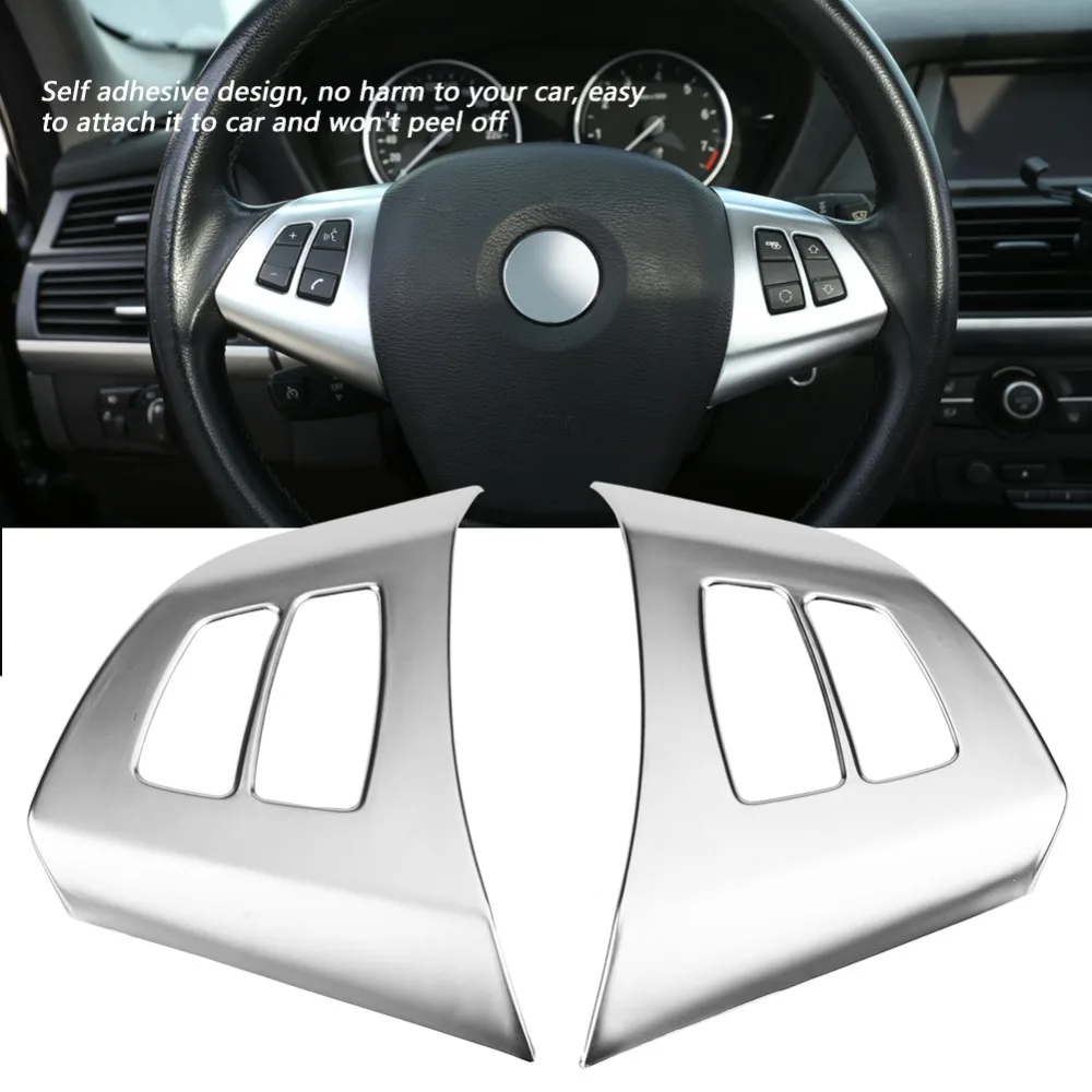 2pcs Silver Chrome Car Auto Steering Wheel Button Frame Decoration Cover Trim for BMW X5 E70 2008-2013 Car Accessories
2pcs Silver Chrome Car Auto Steering Wheel Button Frame Decoration Cover Trim for BMW X5 E70 2008-2013 Car Accessories