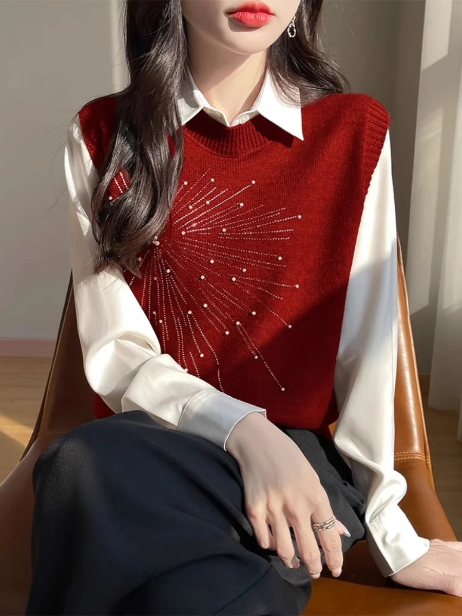 Retro Soft Red round Ne Sweater Vest Women's Loose Layering Versatile ort Top Korean Sle Commute Other Material 00%
Retro Soft Red round Ne Sweater Vest Women's Loose Layering Versatile ort Top Korean Sle Commute Other Material 00%