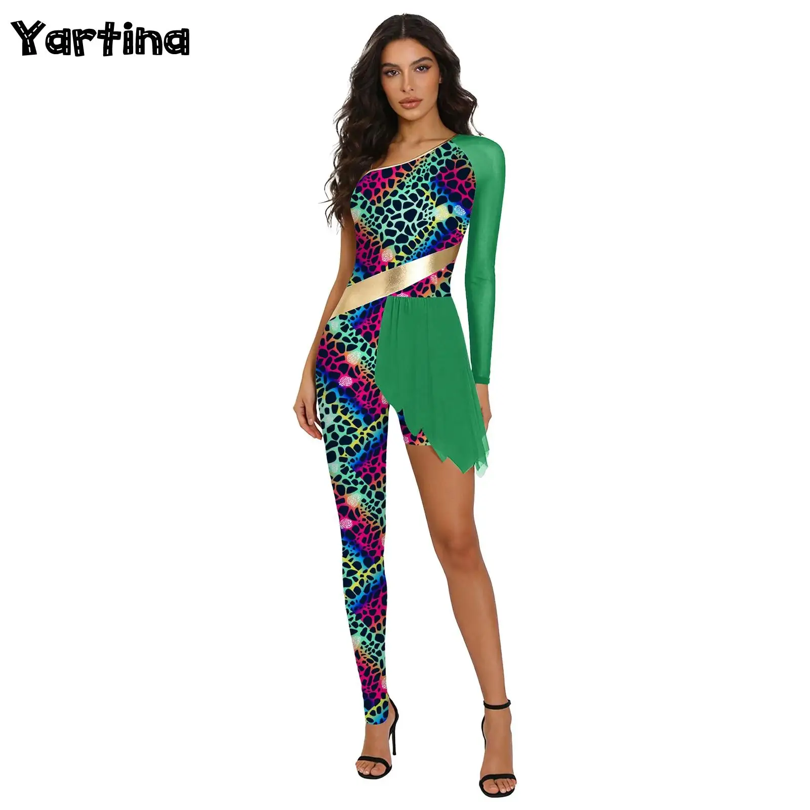 Womens Cavewoman Cosplay Jumpsuit Primitive Tribal Cave Costume One Shoulder Pants Legs Printed Bodysuit Ballet Dance Unitard
Womens Cavewoman Cosplay Jumpsuit Primitive Tribal Cave Costume One Shoulder Pants Legs Printed Bodysuit Ballet Dance Unitard