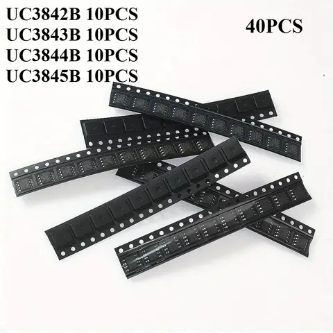 40 pezzi Kit circuiti integrati SOP Componenti elettronici Assortimento Circuiti integrati UC3842B UC3843B UC3844B UC3845B Per 10 pezzi