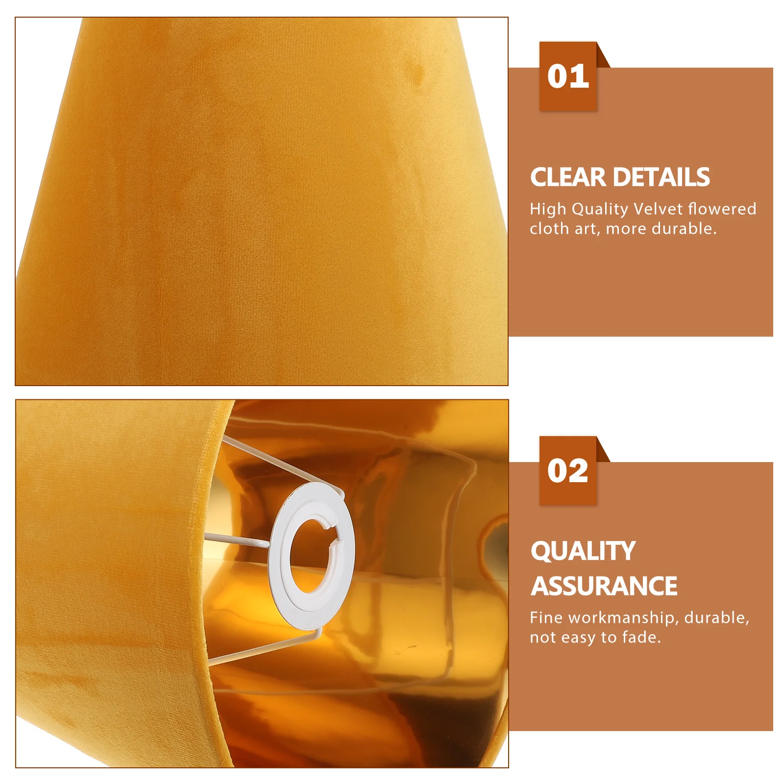 Golden Lampshade Sturdy Cover Fabric Decorate Cloth Decorative Lampshades Fine Workmanship
Golden Lampshade Sturdy Cover Fabric Decorate Cloth Decorative Lampshades Fine Workmanship