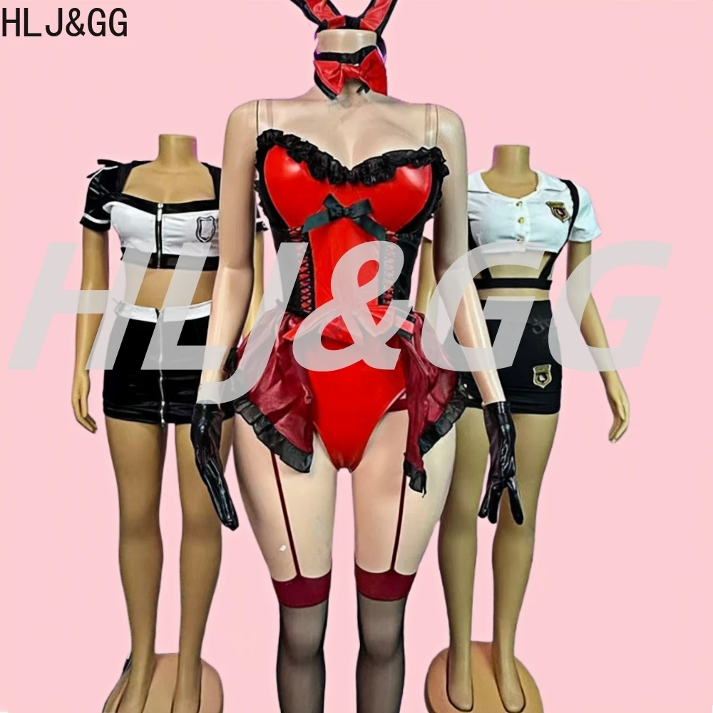 HLJ&GG Sexy Bunny Girl Cosplay Costumes Halloween Party Bodysuits Women Hollow Out Bandage Bow Set Erotic Roleplay Lingerie Club 
HLJ&GG Sexy Bunny Girl Cosplay Costumes Halloween Party Bodysuits Women Hollow Out Bandage Bow Set Erotic Roleplay Lingerie Club