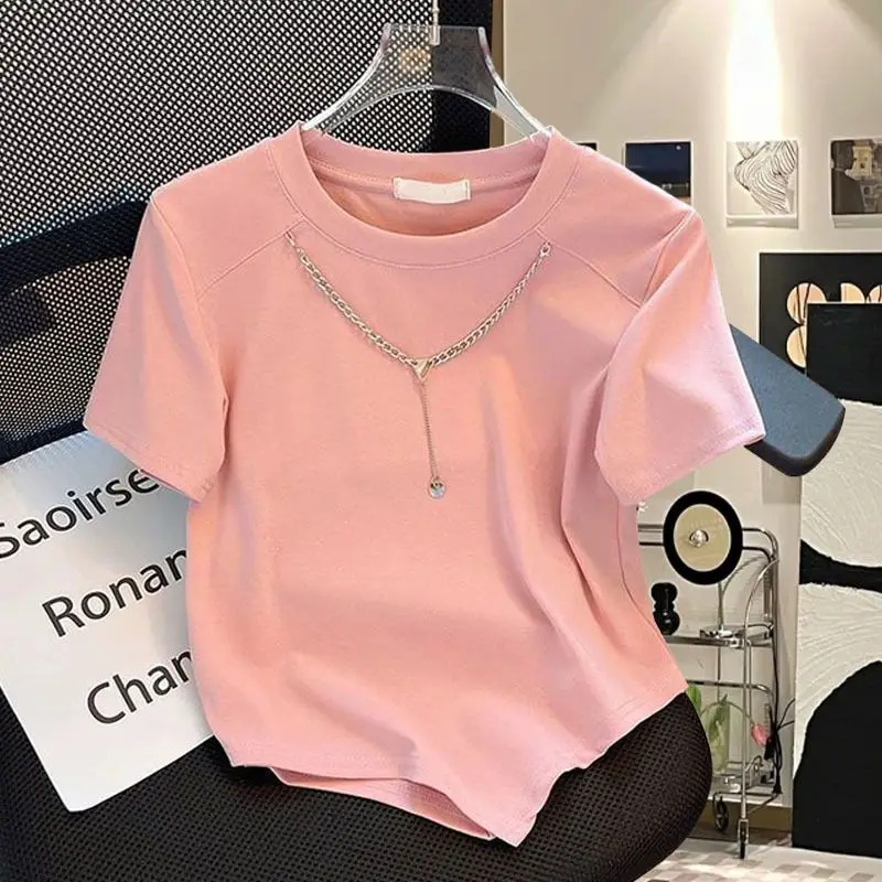 Korean short-sleeved T-shirt with irregular hem women's new summer fashion irregular loose western-style niche design top
Korean short-sleeved T-shirt with irregular hem women's new summer fashion irregular loose western-style niche design top