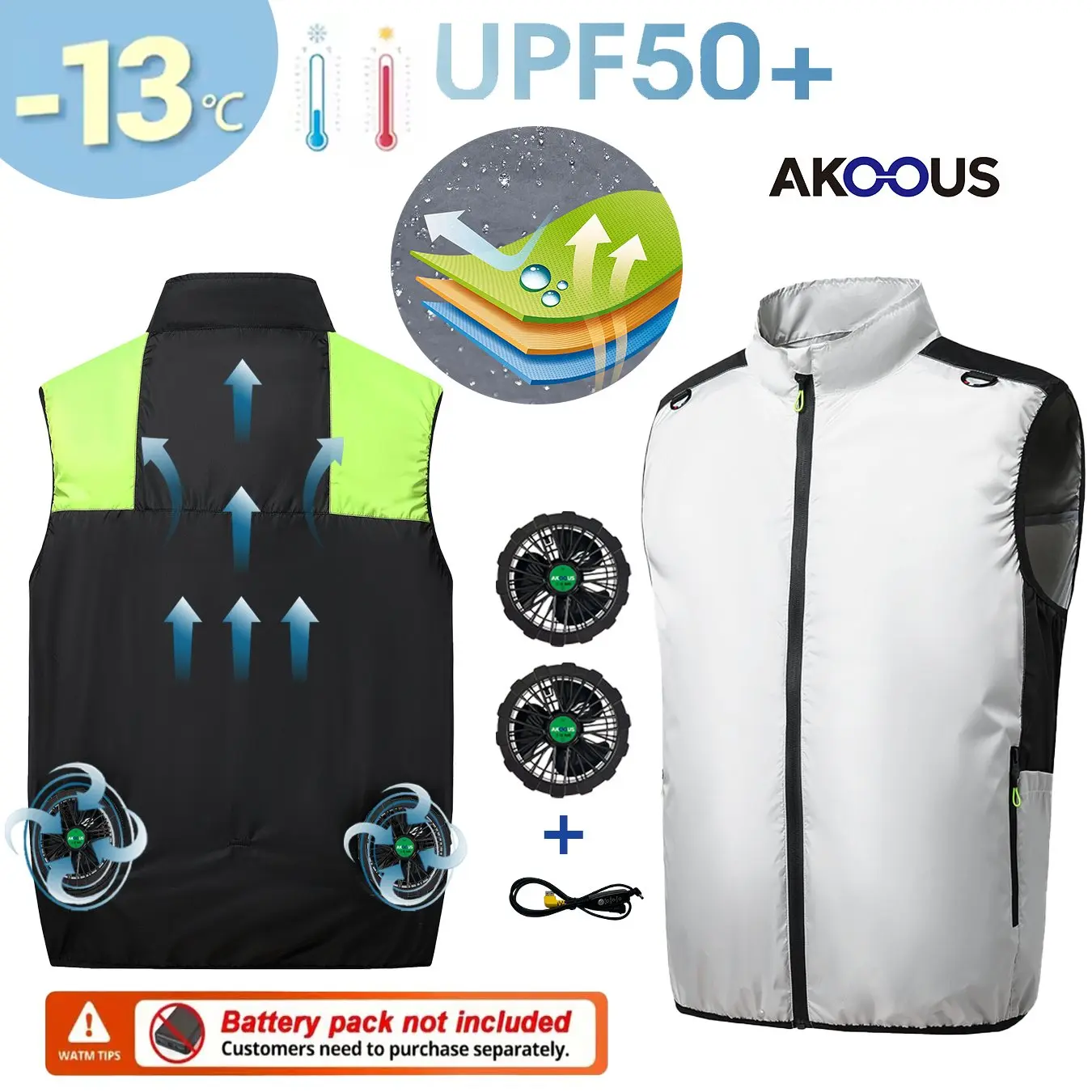 12V/5V USB Wearable Fan Refrigeration Vest Lightweight Air Conditioner Sleeveless Jacket Outdoor Camping Fishing Commute
12V/5V USB Wearable Fan Refrigeration Vest Lightweight Air Conditioner Sleeveless Jacket Outdoor Camping Fishing Commute