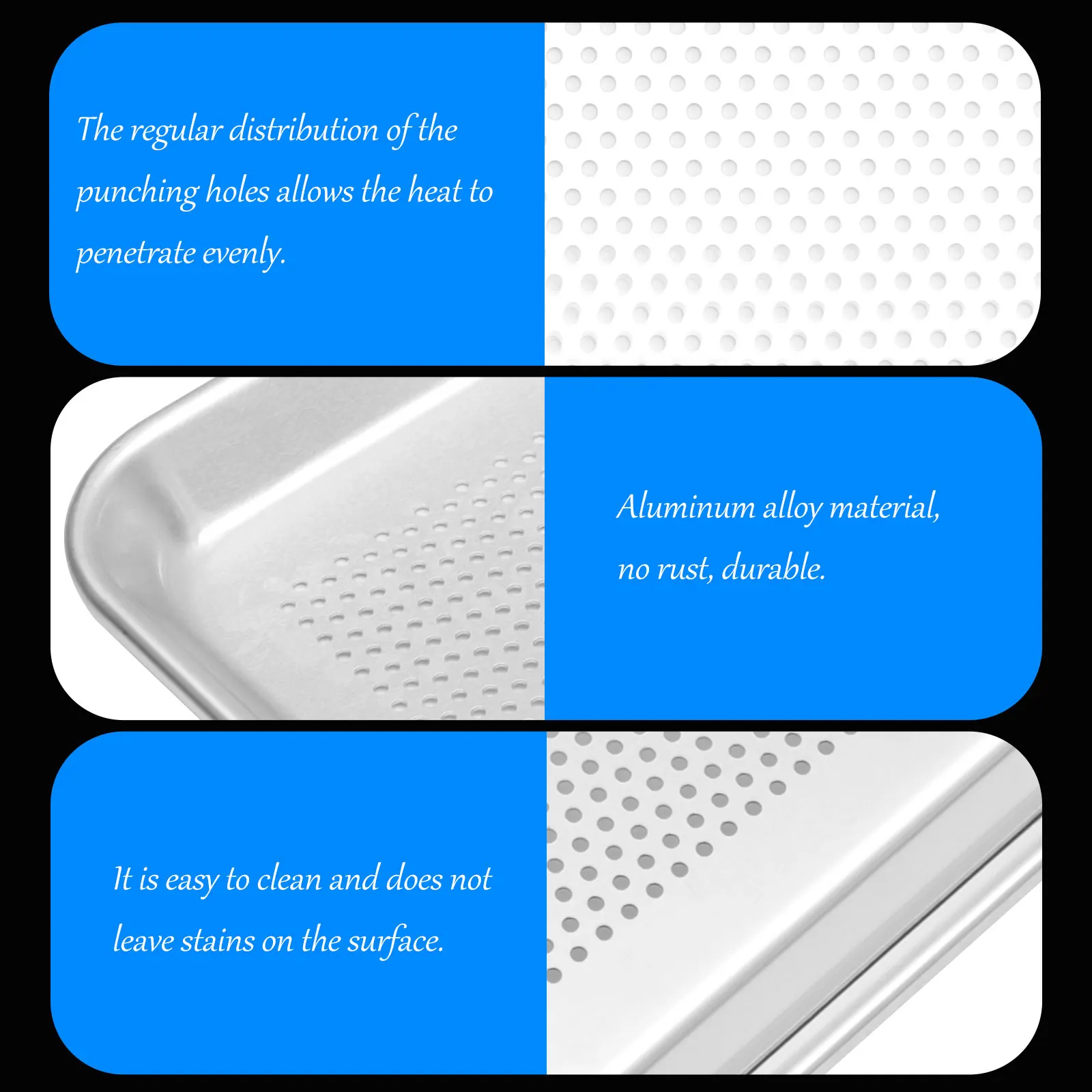 Aluminum Alloy Baking Tray Oven Pans Bread Dish Plate Grilling Steaming Easy Clean Durability Heat Distribution
Aluminum Alloy Baking Tray Oven Pans Bread Dish Plate Grilling Steaming Easy Clean Durability Heat Distribution
