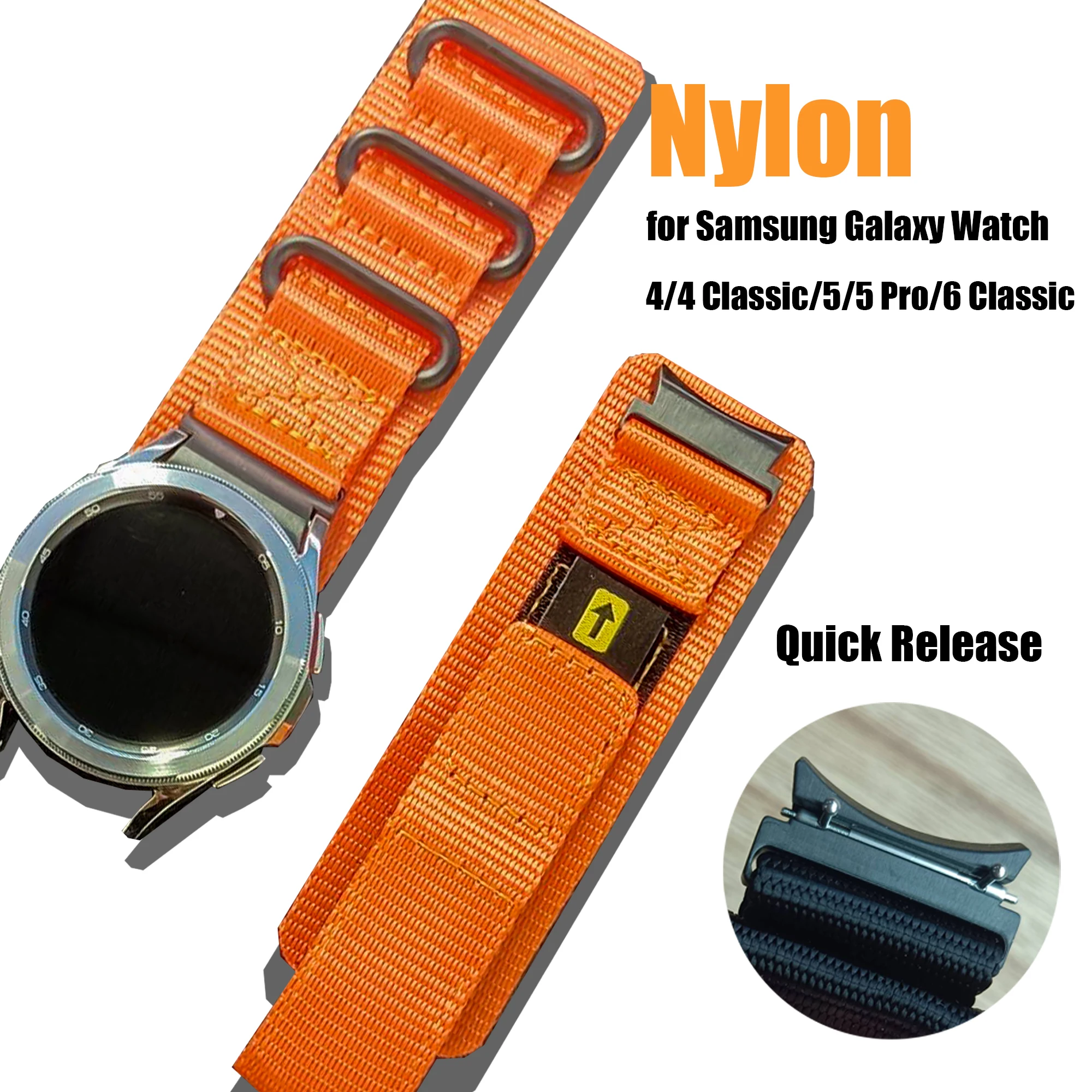 Nylon Strap for Samsung Galaxy Watch6 43 47mm Galaxy for Watch 5 Pro Watchband for Galaxy Watch 5 40 44mm Replacement Watchband
Nylon Strap for Samsung Galaxy Watch6 43 47mm Galaxy for Watch 5 Pro Watchband for Galaxy Watch 5 40 44mm Replacement Watchband