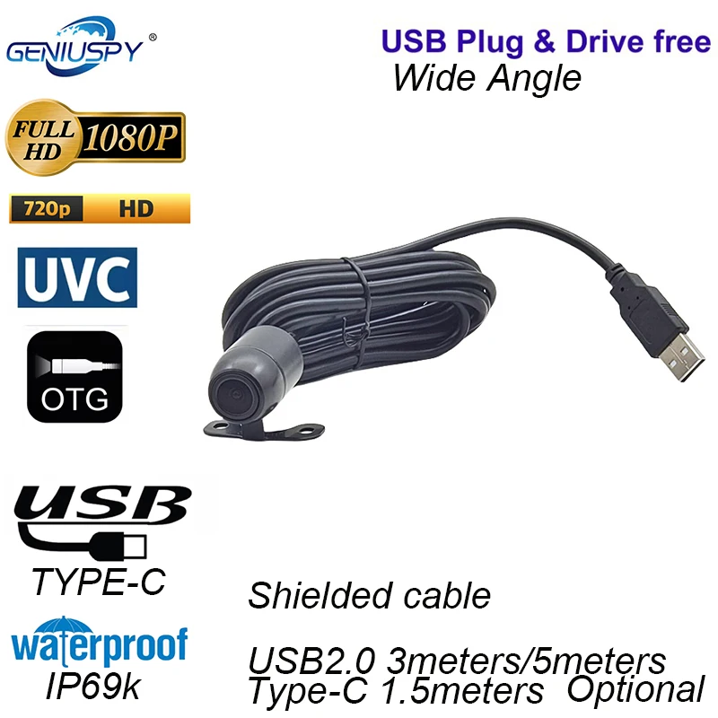 720P 1080p Full HD CMOS 2,8 мм широкоугольный объектив IP69K UVC OTG водонепроницаемая USB автомобильная камера заднего вида 5 метров/3 метра USB-кабель TYPE-C
720P 1080p Full HD CMOS 2,8 мм широкоугольный объектив IP69K UVC OTG водонепроницаемая USB автомобильная камера заднего вида 5 метров/3 метра USB-кабель TYPE-C