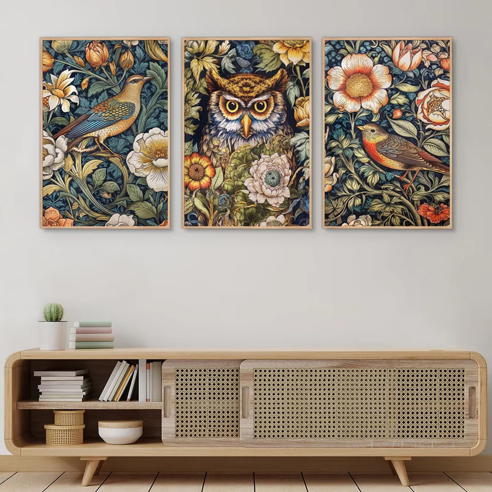 3 Panels Vintage Wall Art Flower Owl Canvas Posters Retro Home Decor Mural Floral Birds Prints Painting For Living Room Cuadros
3 Panels Vintage Wall Art Flower Owl Canvas Posters Retro Home Decor Mural Floral Birds Prints Painting For Living Room Cuadros