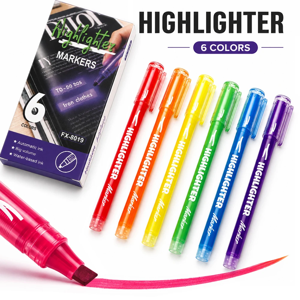 6Colors Fluorescent Marker Set Exquisite Journaling Painting Marking Art Creation Water-Based Highlighter Pen School Office Tool
6Colors Fluorescent Marker Set Exquisite Journaling Painting Marking Art Creation Water-Based Highlighter Pen School Office Tool