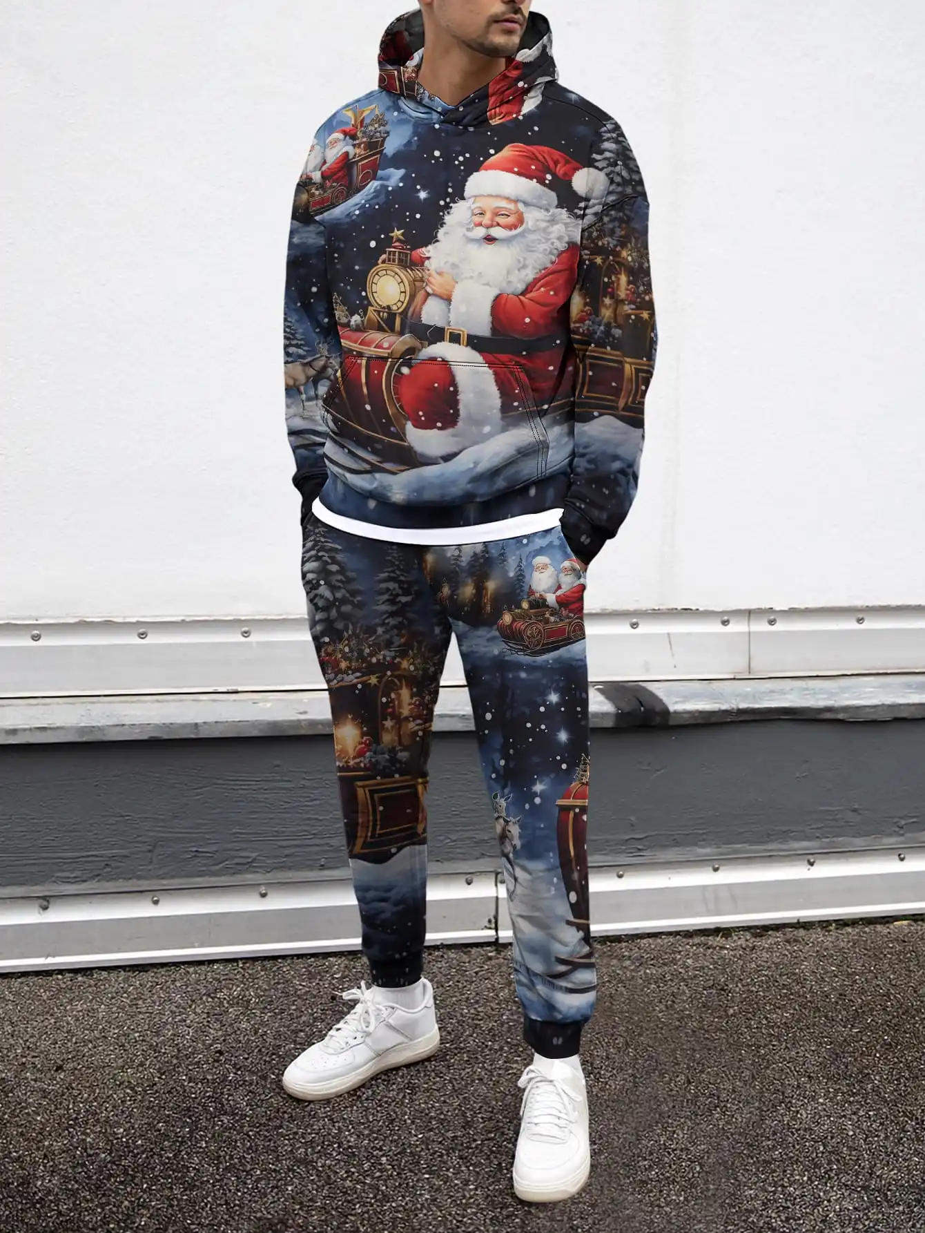 Mens Christmas Themed Santa Claus Elk Creative Art Design 3D Print Tracksuit Hoodie Pants 2Pc Sets Gingerbread Man Snowflakes
Mens Christmas Themed Santa Claus Elk Creative Art Design 3D Print Tracksuit Hoodie Pants 2Pc Sets Gingerbread Man Snowflakes