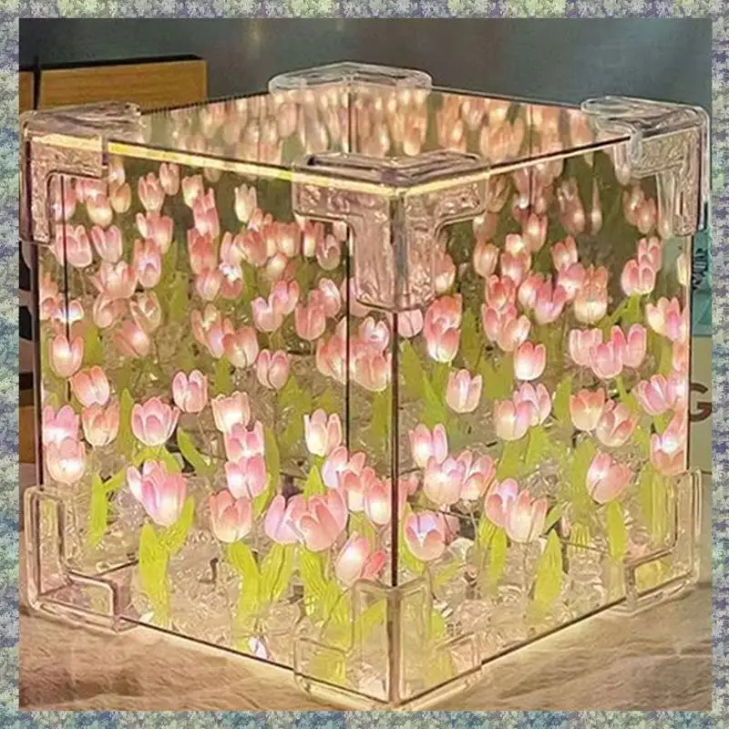WON DIY Tulips Mirror Cube Night Light Room Lamp Decor Ornament Handmade Material Package Desk Decoration Pink
WON DIY Tulips Mirror Cube Night Light Room Lamp Decor Ornament Handmade Material Package Desk Decoration Pink