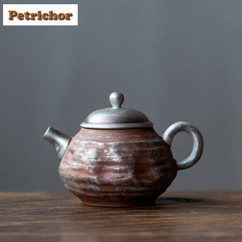 150ml Gilt Silver Old Rock Mud Teapot Ancient Tea Infuser Pot Tea Brewing Kettle With Ball Hole Tea Items Accessories Craft Gift
150ml Gilt Silver Old Rock Mud Teapot Ancient Tea Infuser Pot Tea Brewing Kettle With Ball Hole Tea Items Accessories Craft Gift