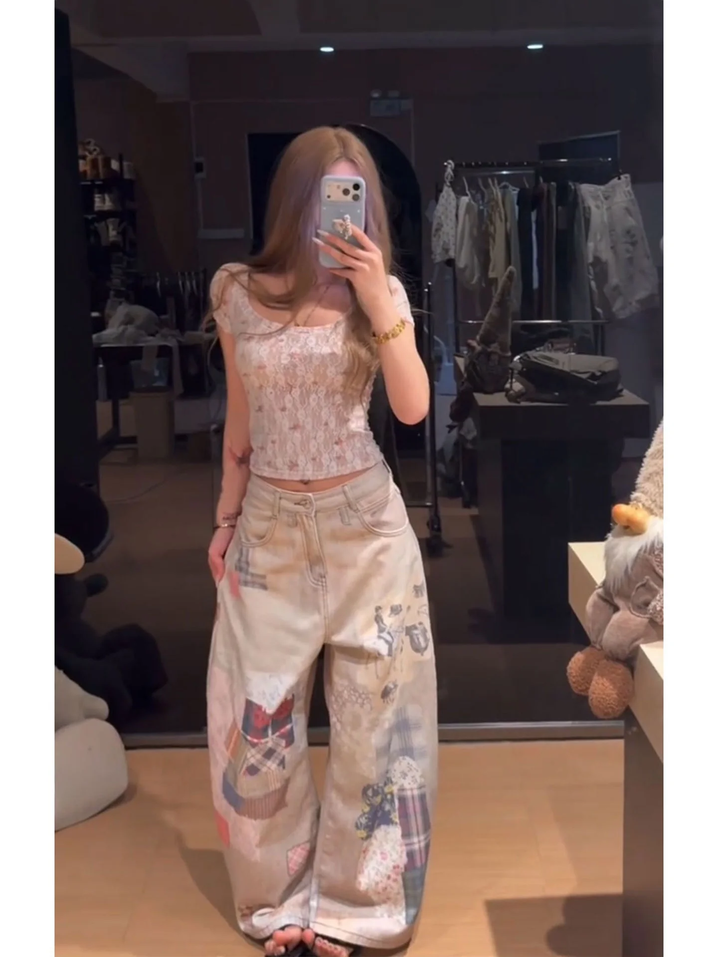 High Waist Wide Leg Jeans Women's Summer Slimming Drapey Folded Printed Casual Trousers High Street Style 3D Print
High Waist Wide Leg Jeans Women's Summer Slimming Drapey Folded Printed Casual Trousers High Street Style 3D Print