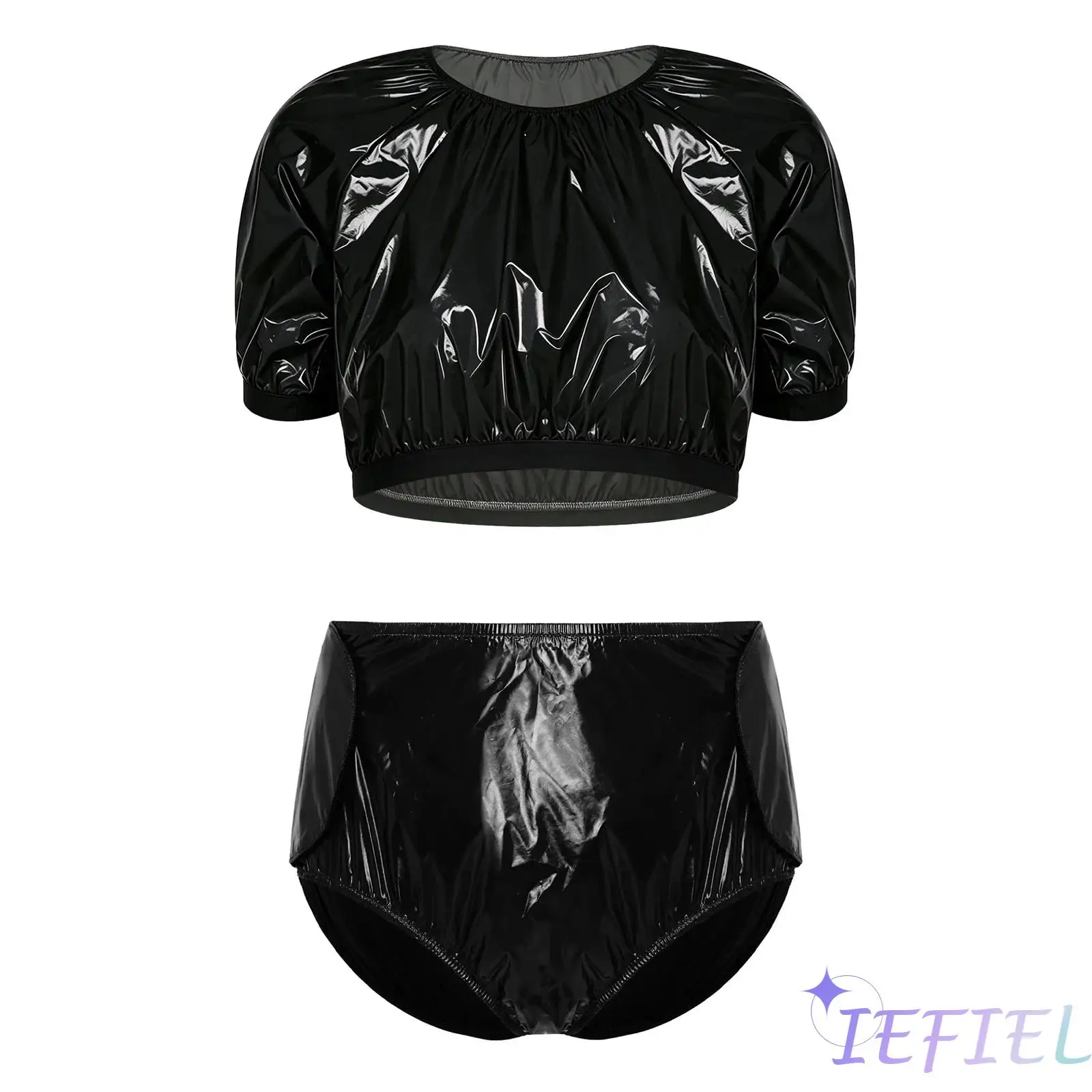 Waterproof Vinyl Crop Top and Diaper Shorts set for Women Side Hook Loop Fastener Adaptive Swimwear Special Needs Clothing
Waterproof Vinyl Crop Top and Diaper Shorts set for Women Side Hook Loop Fastener Adaptive Swimwear Special Needs Clothing