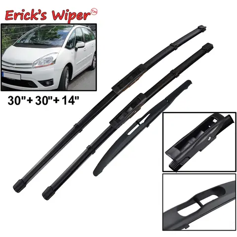 Erick's Wiper Front & Rear Wiper Blades For Citroen C4 Grand Picasso C4 Picasso I 2008 - 2013 Windshield Windscreen 30"+30"+14"