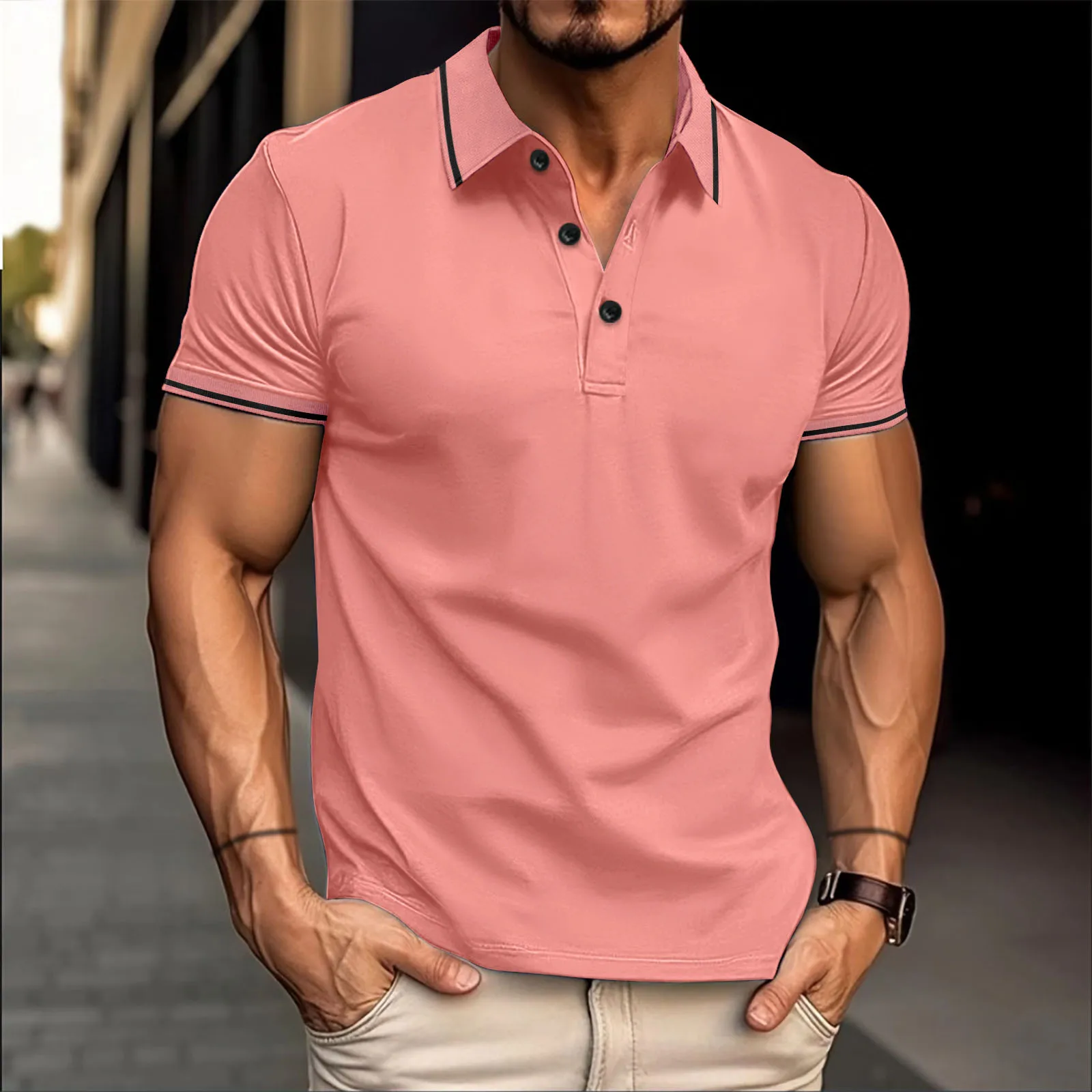 New spring and summer men's short-sleeved Polo shirt Casual Polo shirt New clothing street fashion men's lapel shirt
New spring and summer men's short-sleeved Polo shirt Casual Polo shirt New clothing street fashion men's lapel shirt