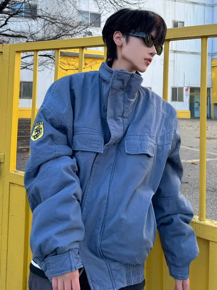 Blue ort Pilot Jaet Men's Spring Autumn Trendy Brand Sli Stand Collar Workwear Outerwear Anti-Wrinkle Long Sve
Blue ort Pilot Jaet Men's Spring Autumn Trendy Brand Sli Stand Collar Workwear Outerwear Anti-Wrinkle Long Sve