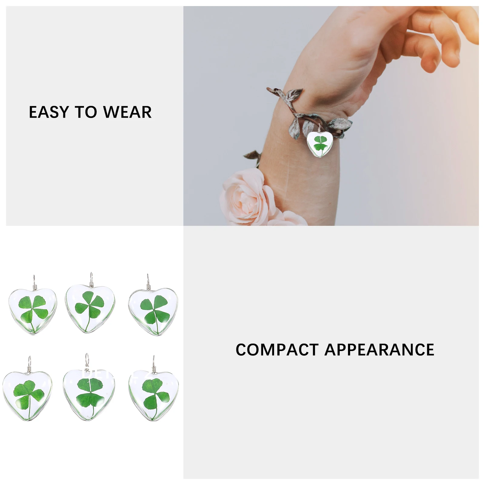 6Pcs Dried Four Leaf Pendant Charm Necklace Bracelet Key Chain with Hanging Hole for DIY Jewelry Making Gift Accessories
6Pcs Dried Four Leaf Pendant Charm Necklace Bracelet Key Chain with Hanging Hole for DIY Jewelry Making Gift Accessories