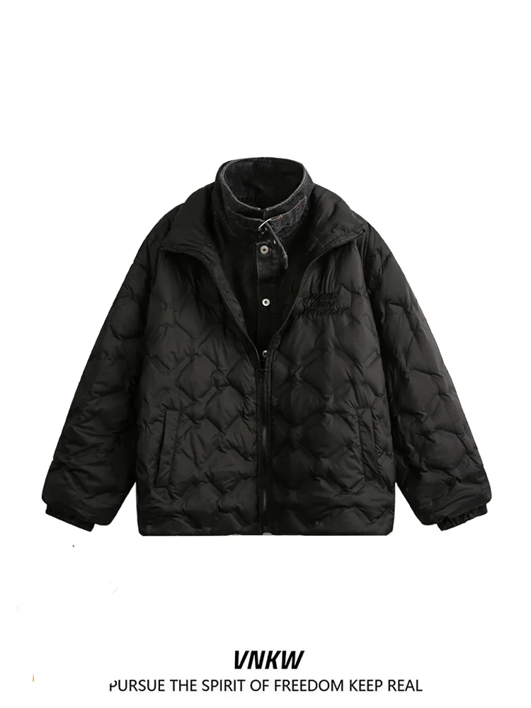 Winter Thickened Duck down Jacket Women's Loose Fit Warm Outerwear Splicing Design Casual Street Style Youth Fashion
Winter Thickened Duck down Jacket Women's Loose Fit Warm Outerwear Splicing Design Casual Street Style Youth Fashion