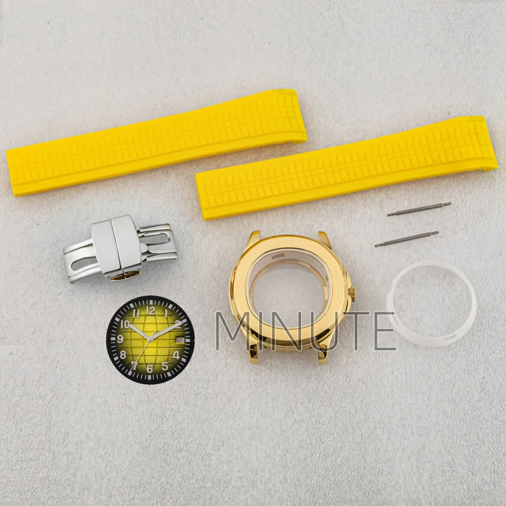 Mod For AQUANAUT Nautilus 42mm Gold Parts NH35 Case Rubber Strap Sapphire Crystal Waterproof Watch Case For NH34/36/38 Movement
Mod For AQUANAUT Nautilus 42mm Gold Parts NH35 Case Rubber Strap Sapphire Crystal Waterproof Watch Case For NH34/36/38 Movement