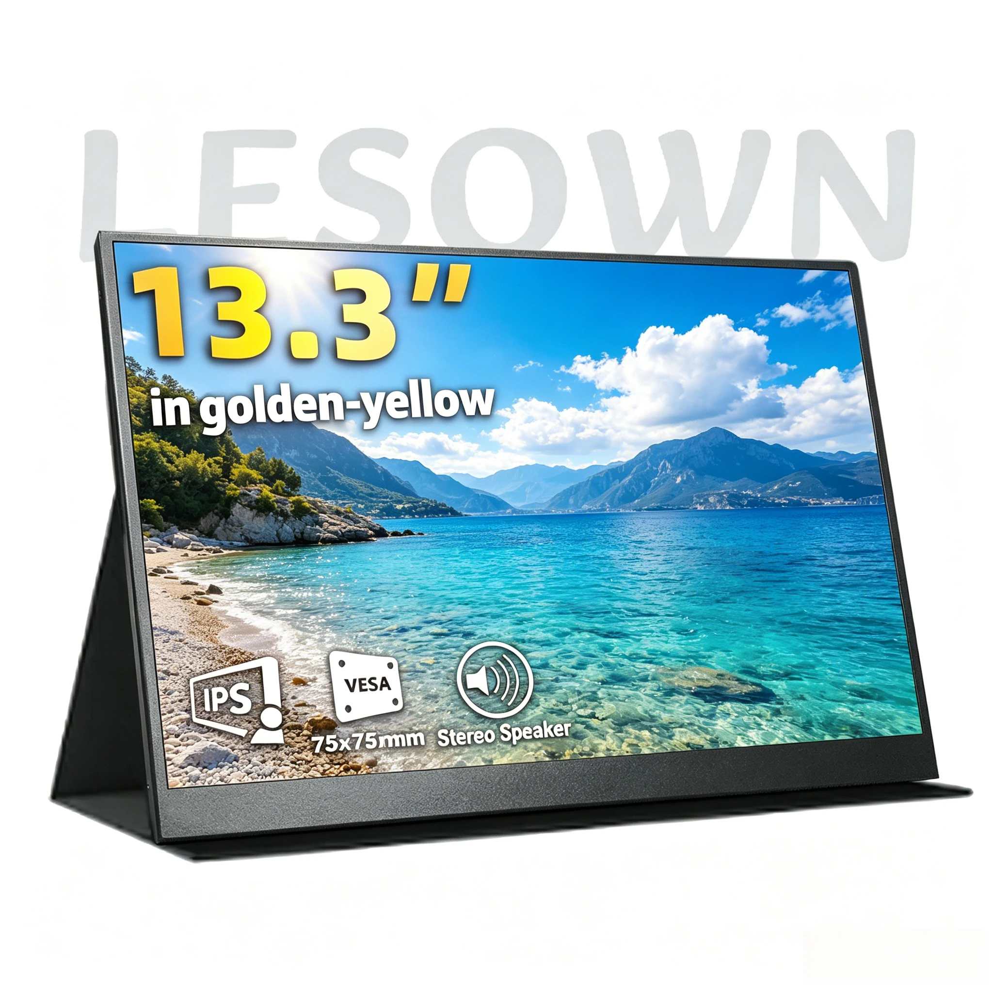 LESOWN 16:10 WQXGA Compact Display 13.3" Portable Travel Screen VESA Mount Aluminum Alloy Secondary Monitor for Notebook
LESOWN 16:10 WQXGA Compact Display 13.3" Portable Travel Screen VESA Mount Aluminum Alloy Secondary Monitor for Notebook