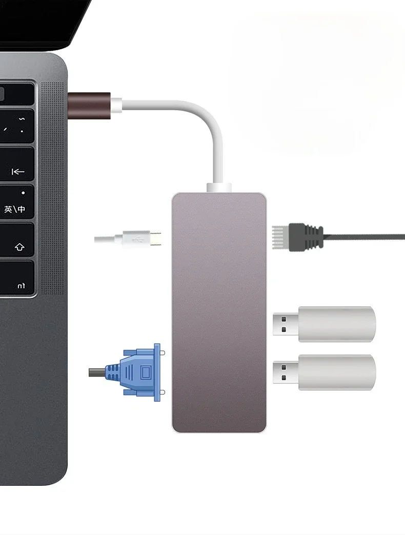 USB-C HUB USB3.1Type C To HDMI VGA/USB HUB with Charging HD Laptop TV Computer Mobile Phone Projector Adapter Cable
USB-C HUB USB3.1Type C To HDMI VGA/USB HUB with Charging HD Laptop TV Computer Mobile Phone Projector Adapter Cable