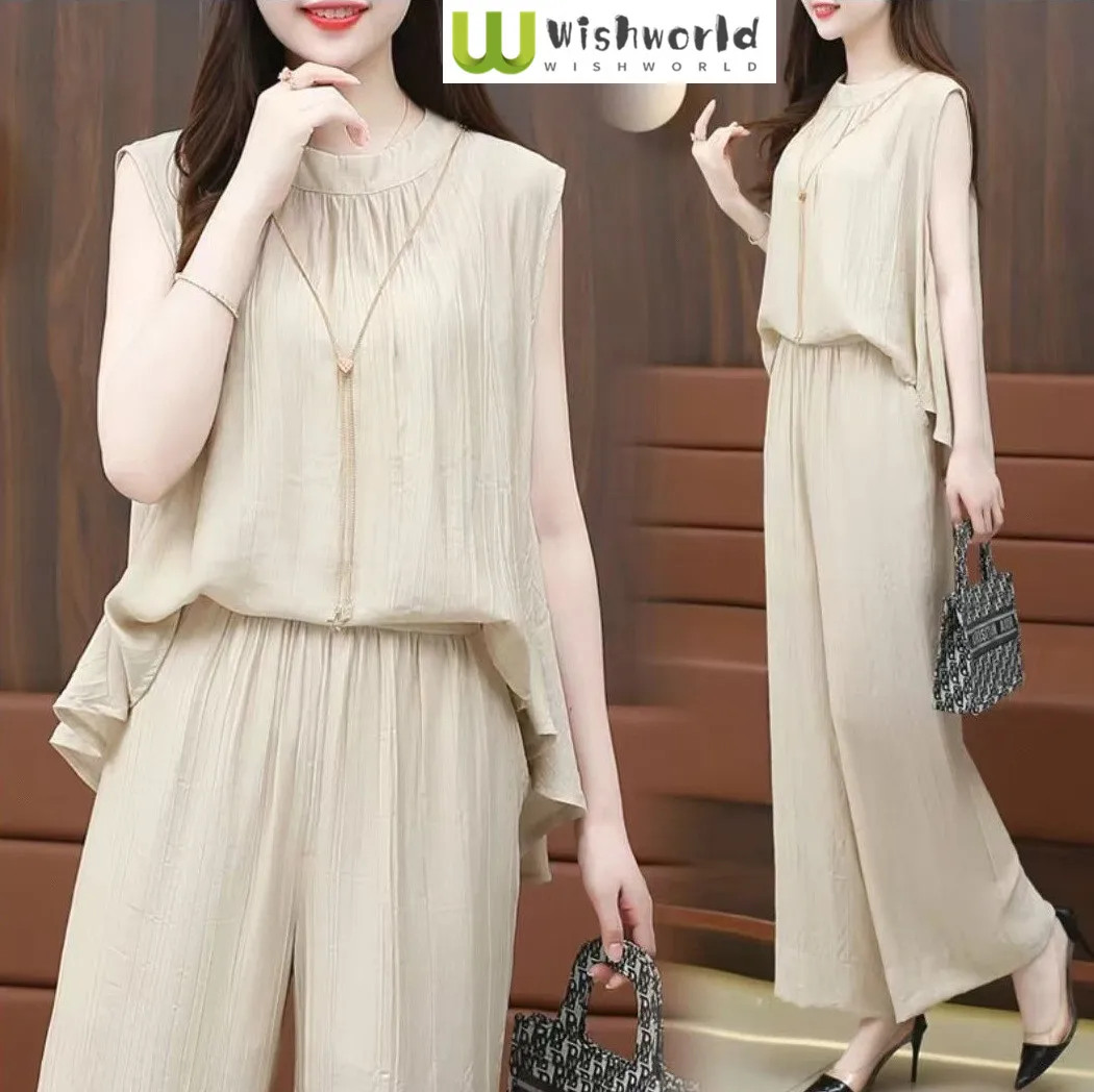 Fashion Suit for Women Spring and Summer New Style Loose and High-end Wide Leg Pants Elegant Women's Two-piece Set
Fashion Suit for Women Spring and Summer New Style Loose and High-end Wide Leg Pants Elegant Women's Two-piece Set