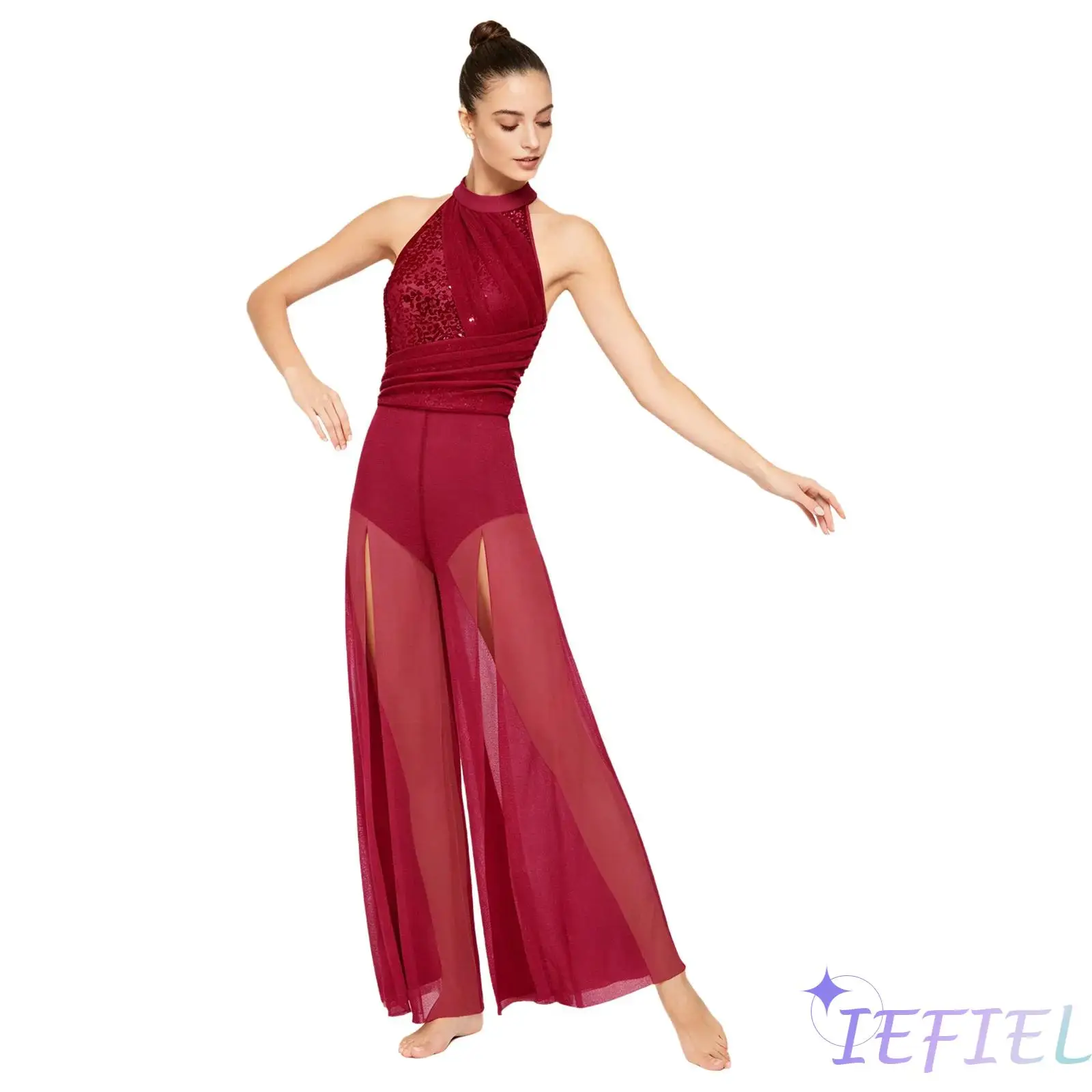 Halter Sequin Latin Contemporary Dance Jumpsuit for Women Mock Neck Sleeveless Strappy One Piece Bodysuit for Lyric Modern Dance
Halter Sequin Latin Contemporary Dance Jumpsuit for Women Mock Neck Sleeveless Strappy One Piece Bodysuit for Lyric Modern Dance