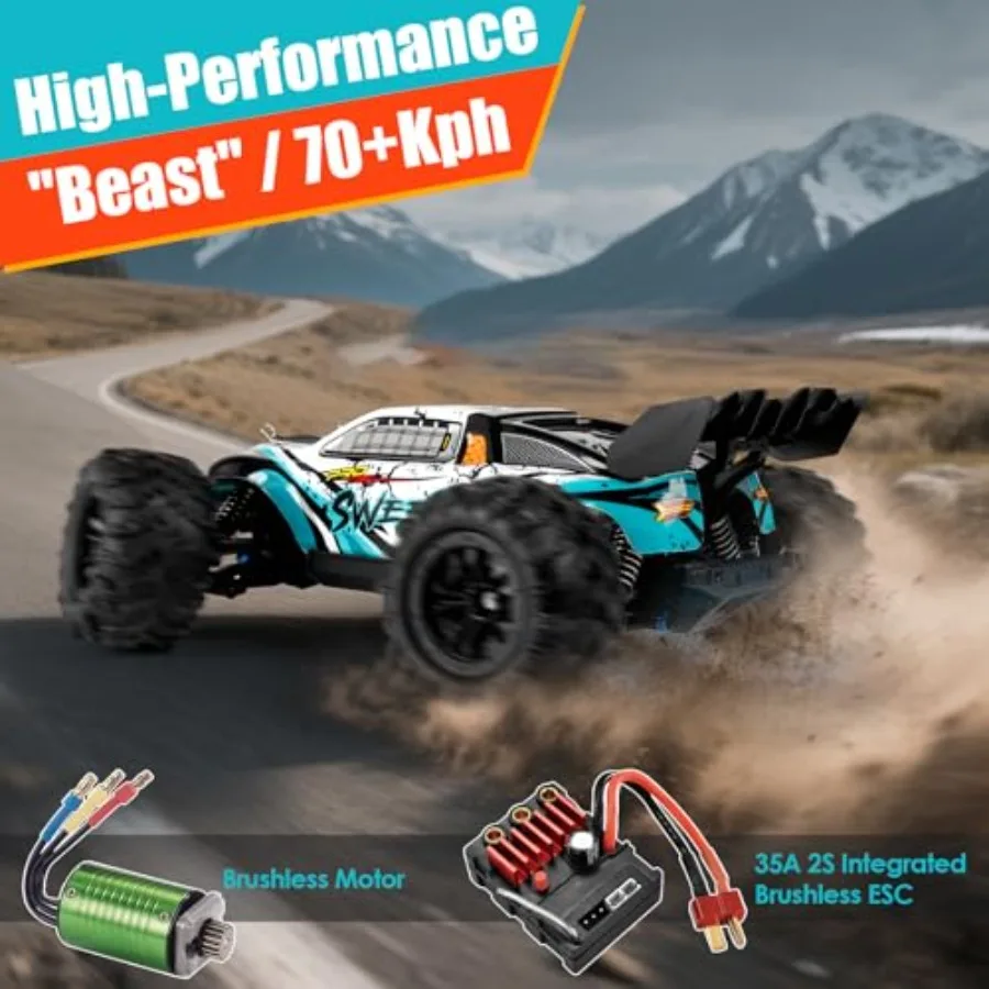 RC Car 1/16 Scale 4WD Brushless High-Speed Remote Control Car for Adults and Boys All-Terrain Off-Road Truck Black ABS Body 65+
RC Car 1/16 Scale 4WD Brushless High-Speed Remote Control Car for Adults and Boys All-Terrain Off-Road Truck Black ABS Body 65+