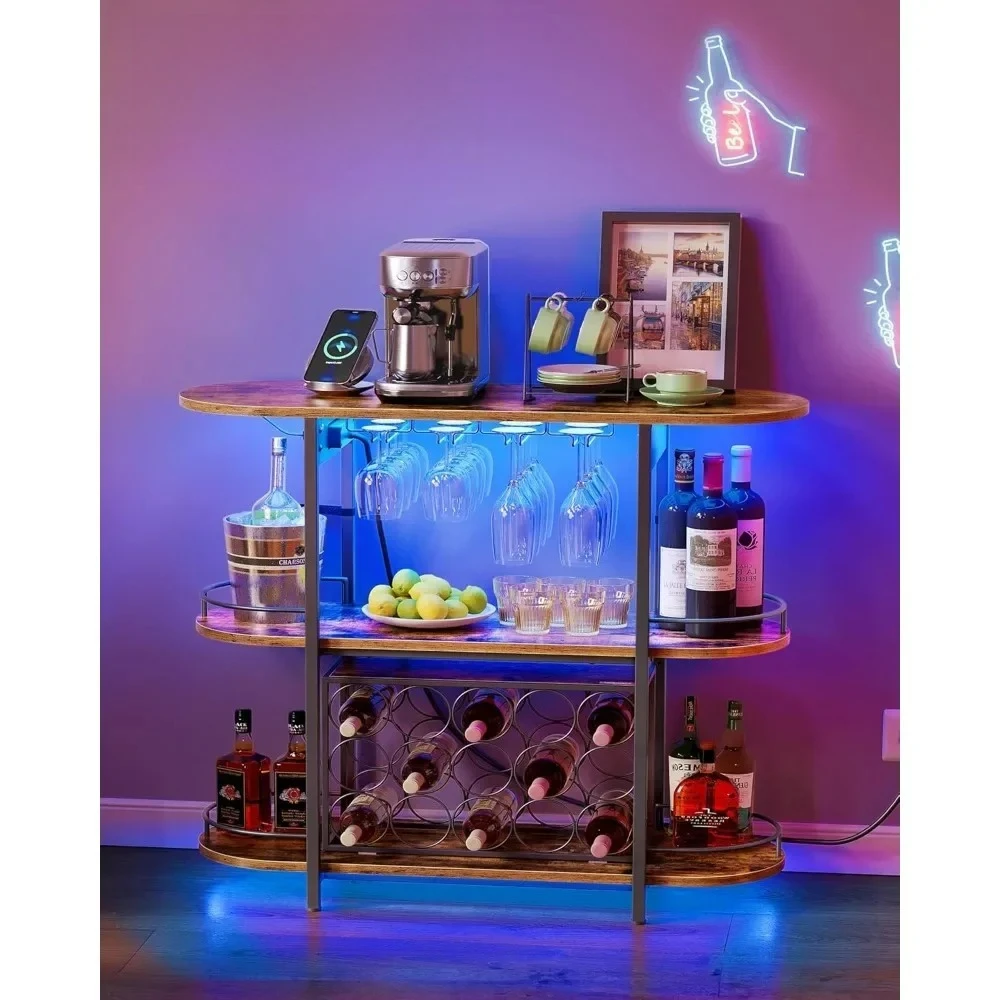Bar Cabinets, LED Coffee Bar with Power Outlets, Home Mini Bar for Liquor, Freestanding Bar & Wine Cabinets
Bar Cabinets, LED Coffee Bar with Power Outlets, Home Mini Bar for Liquor, Freestanding Bar & Wine Cabinets