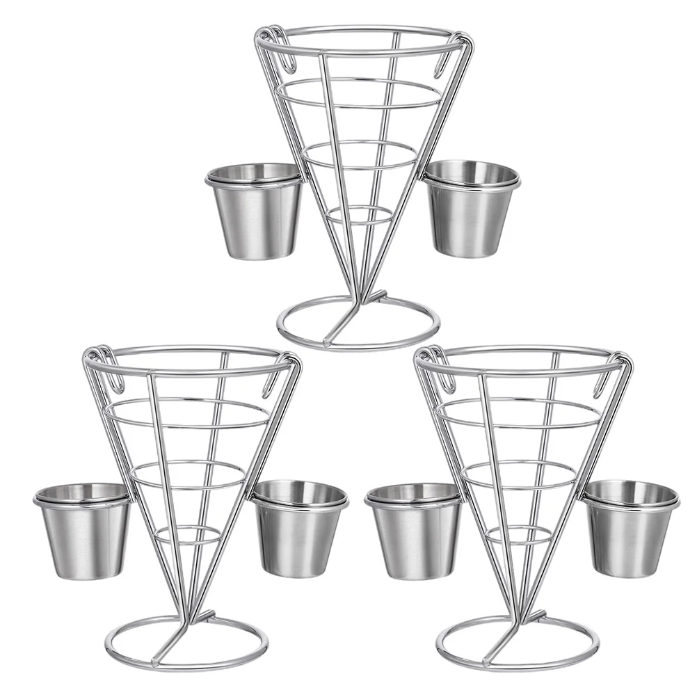3 Pcs French Fries s Black Iron Dessert Display Wire Cone Baskets Snack Holder Home Kitchen Utensil Practical
3 Pcs French Fries s Black Iron Dessert Display Wire Cone Baskets Snack Holder Home Kitchen Utensil Practical