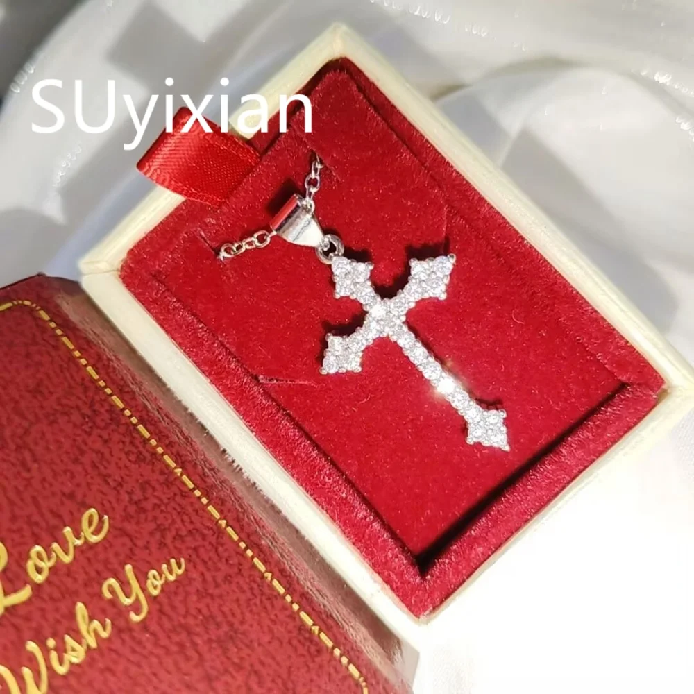 925 Sterling Silver Stylish Simple Cross Zircon Pendant Necklace Birthday Party Anniversary Gift
925 Sterling Silver Stylish Simple Cross Zircon Pendant Necklace Birthday Party Anniversary Gift