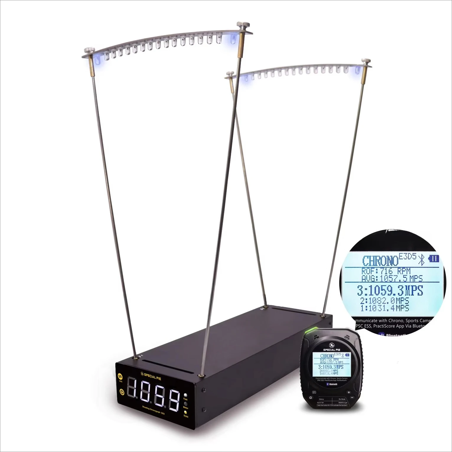 Shooting Chronograph Supports Bluetooth Connection to the Timer, Fast Reading, and Automatic Voice Broadcast of the Speed.
Shooting Chronograph Supports Bluetooth Connection to the Timer, Fast Reading, and Automatic Voice Broadcast of the Speed.