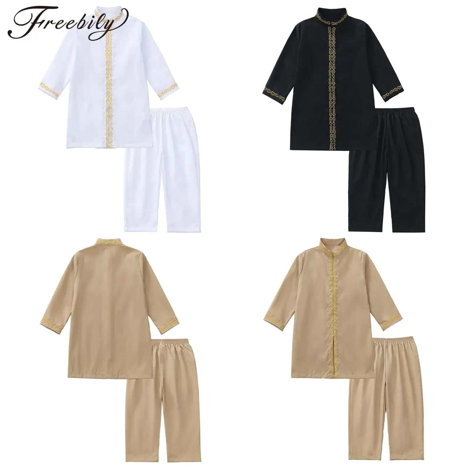 Boys Halloween Costume Ethnic Style Long Sleeve Zipper Embroidery Trim Robe with Pants Girls Cosplay Clothes Outfit
Boys Halloween Costume Ethnic Style Long Sleeve Zipper Embroidery Trim Robe with Pants Girls Cosplay Clothes Outfit
