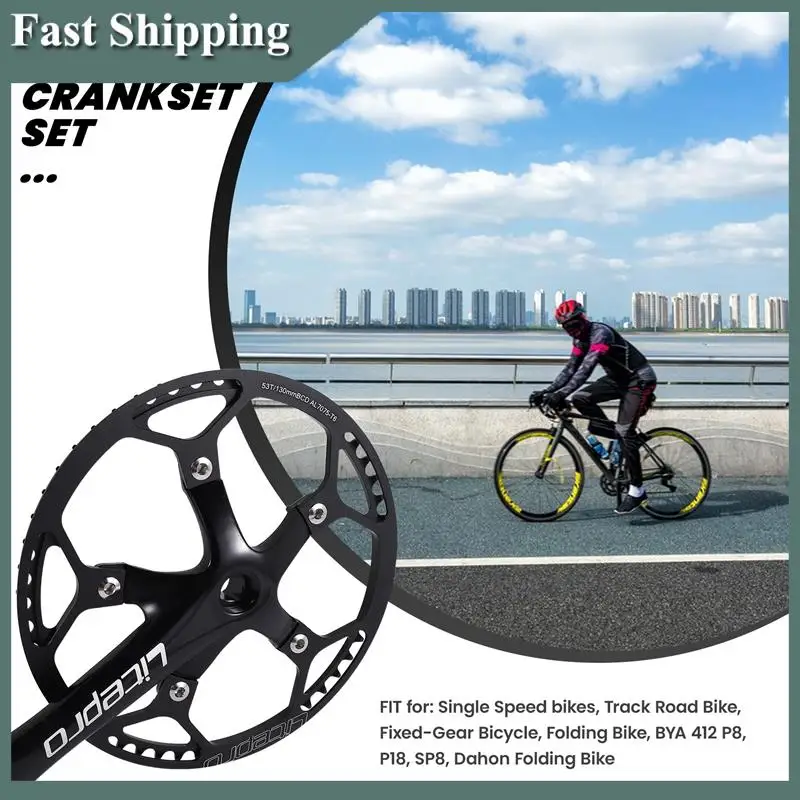 -MEOF Single Speed Crankset 53T 170Mm Crankarms Folding Bike Crankset With Protective Cover For Bike Track Road Bicycle
-MEOF Single Speed Crankset 53T 170Mm Crankarms Folding Bike Crankset With Protective Cover For Bike Track Road Bicycle