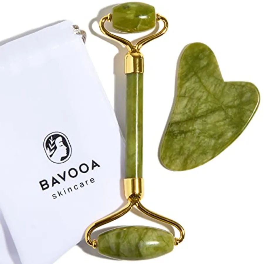 Jade Roller and Gua Sha - Spa Grade Face Roller Massager and Gua Sha Massage Tool Set. 100% Authentic Jade Stone. Reduces Puffi
Jade Roller and Gua Sha - Spa Grade Face Roller Massager and Gua Sha Massage Tool Set. 100% Authentic Jade Stone. Reduces Puffi