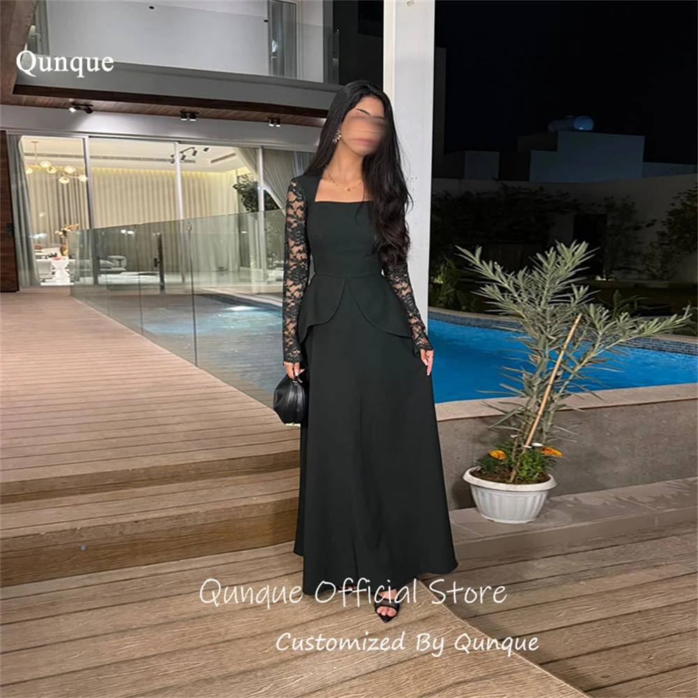 Qunque Delicate A Line Evening Dress Elegant Square Neck Lace Sleeves Dress Party Night Vestidos De Fiesta Elegantes Customized
Qunque Delicate A Line Evening Dress Elegant Square Neck Lace Sleeves Dress Party Night Vestidos De Fiesta Elegantes Customized