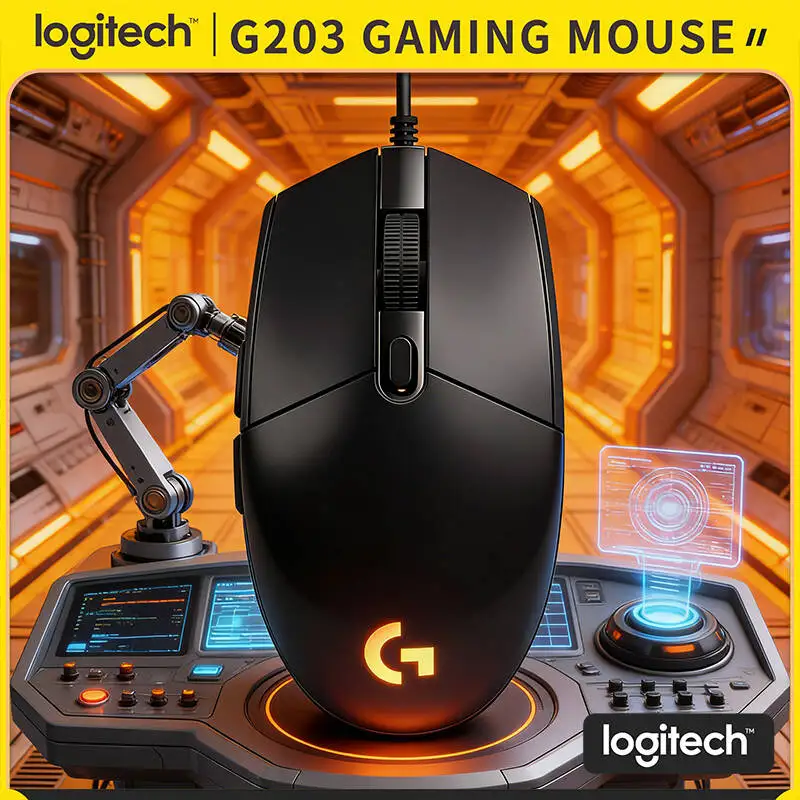 Logitech G203 Computer Mouse Wired, Gaming Grade Performance, Customizable DPI Settings, RGB Backlight, Long Lifespan
