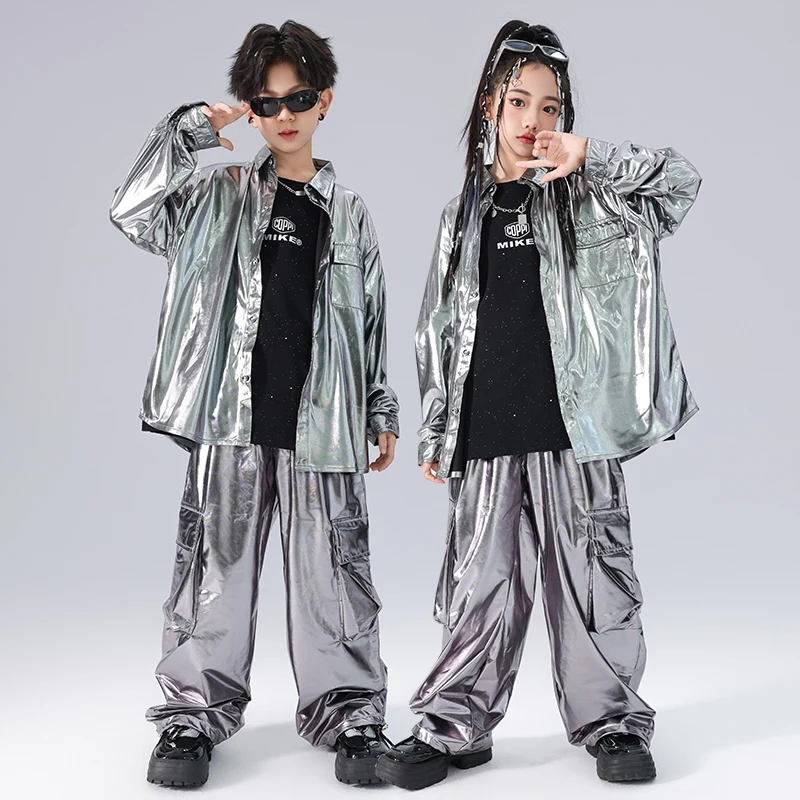 Fashion Kids Kpop Outfit Children'S Ballroom Dance Clothes For Girls Boys Jazz Dance Costume Silver Hip Hop Clothing DW10369
Fashion Kids Kpop Outfit Children'S Ballroom Dance Clothes For Girls Boys Jazz Dance Costume Silver Hip Hop Clothing DW10369