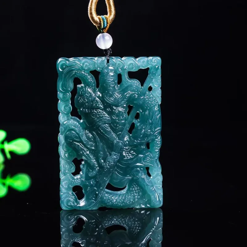 Certificate Natural Real Blue Water Jade Lord Guan Pendant Necklace Carved Charm Jadeite Jewelry Fashion Amulet Woman Gifts
Certificate Natural Real Blue Water Jade Lord Guan Pendant Necklace Carved Charm Jadeite Jewelry Fashion Amulet Woman Gifts