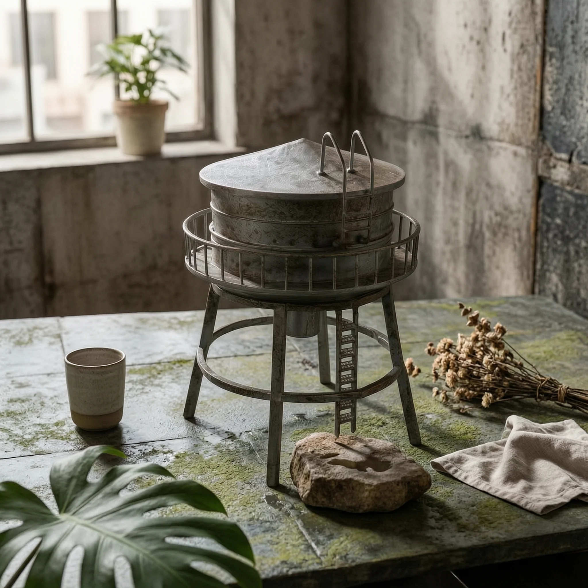 Water Structure Model Resin Miniature Water Structure Weathered Aged Metal Look
Water Structure Model Resin Miniature Water Structure Weathered Aged Metal Look