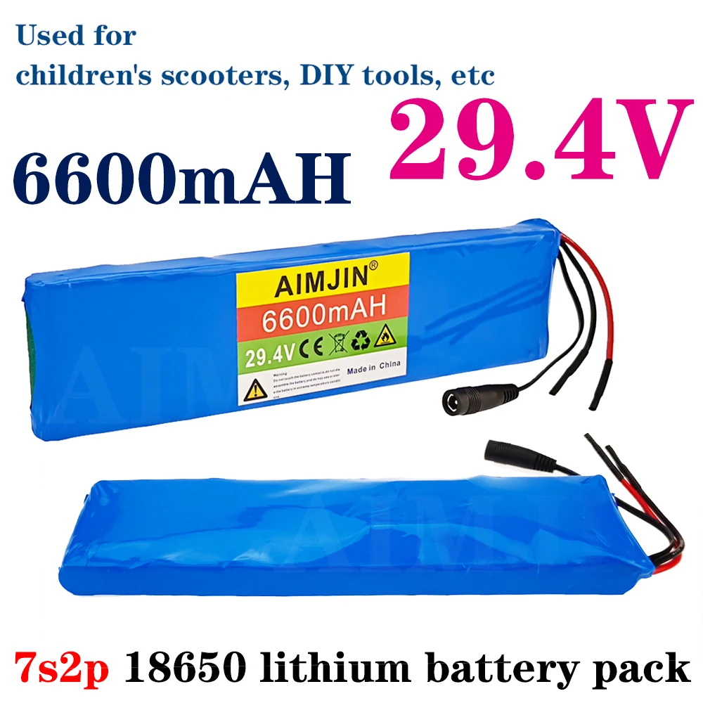 24V(25.2V) suitable for battery replacement of 29.4V electric scooters 6600mAh 18650 Li-ion rechargeable 7S2P battery pack
24V(25.2V) suitable for battery replacement of 29.4V electric scooters 6600mAh 18650 Li-ion rechargeable 7S2P battery pack