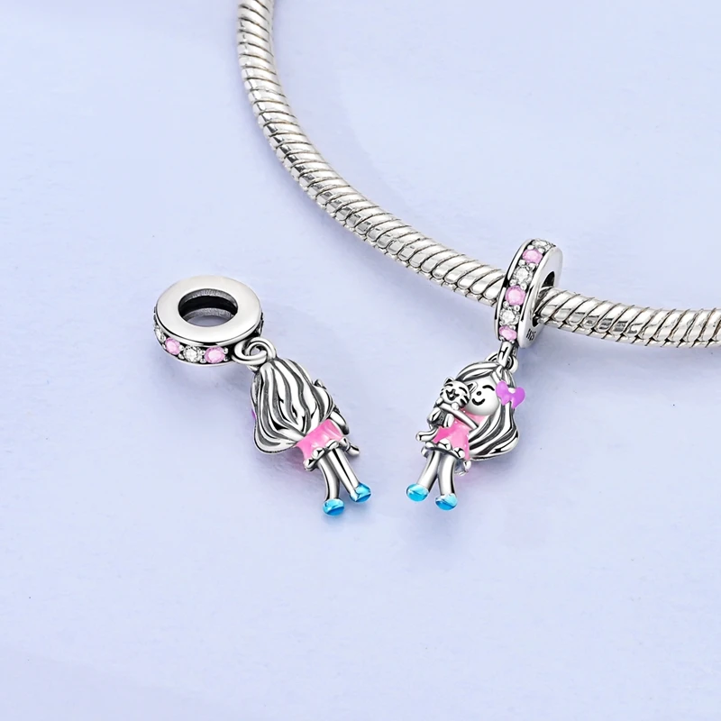 925 Sterling Silver Little Girl Holding Cat Charm Pendant Fit Original Bracelet DIY Women Exquisite Anniversary Jewelry Gifts
925 Sterling Silver Little Girl Holding Cat Charm Pendant Fit Original Bracelet DIY Women Exquisite Anniversary Jewelry Gifts