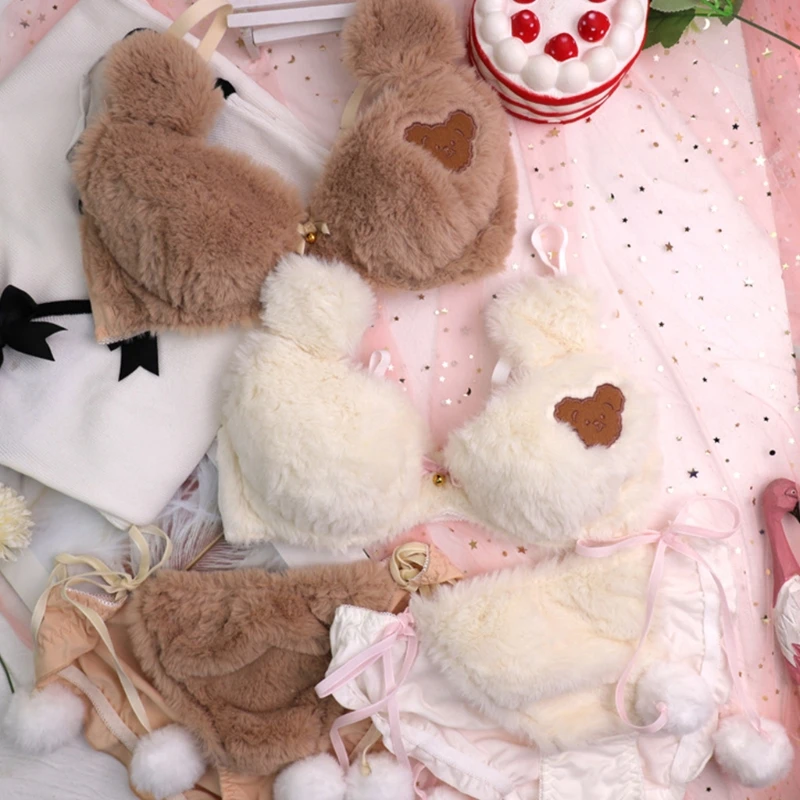Женский комплект из 2 трусиков в стиле Лолита Kawaii, комплект из 2 шт., милый медведь, вышивка, пушистое нижнее белье из искусственного меха на косточках, плюшевый шарик с бантом, японское аниме L
Женский комплект из 2 трусиков в стиле Лолита Kawaii, комплект из 2 шт., милый медведь, вышивка, пушистое нижнее белье из искусственного меха на косточках, плюшевый шарик с бантом, японское аниме L